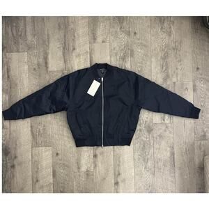 Athleta Sateen Bomber Jacket Women's Simone Navy Full Zip